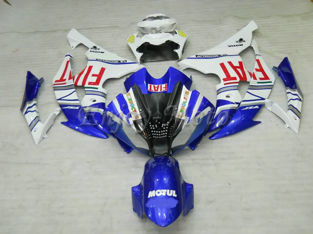 Free 5 Gift ABS Injection Blue White Fairing YZF600 R6 08 09 10 11 12 13 14 15 Race Cover Racing Seat Screw Body Work Mid Side | Автомобили