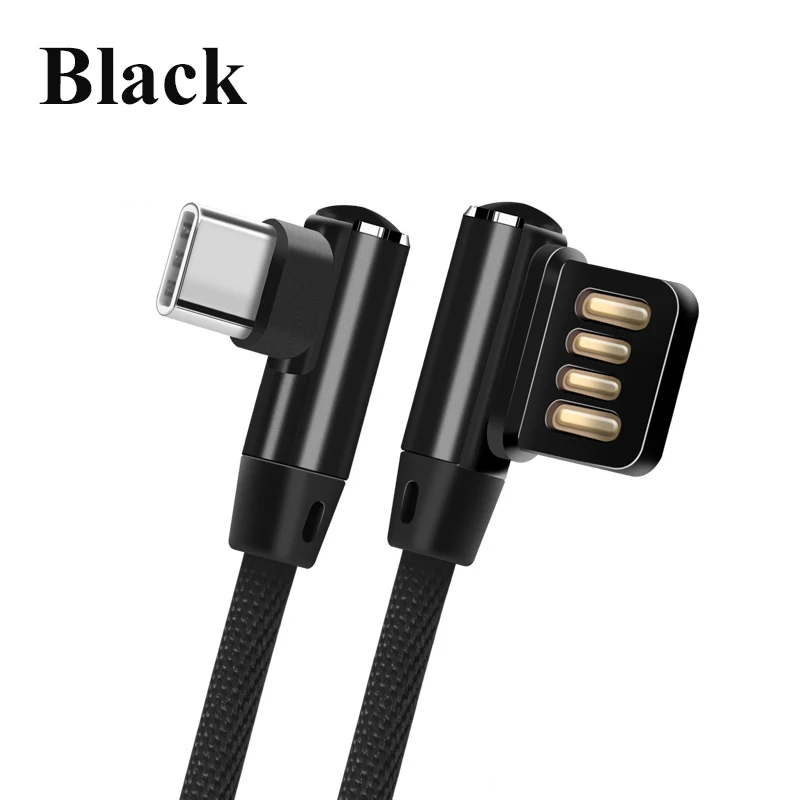 Suntaih [5-Pack] кабель type-C для Xiaomi mi9 Redmi note 7 Быстрая зарядка для samsung S10 S9 USB C двусторонний зарядный кабель для передачи данных - Цвет: Black