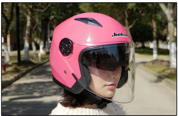 Настоящий мотоцикл Jiekai шлем унисекс скутер заездов Шлемы Casco Capacete с двойным объективом козырек мотоциклетный шлем