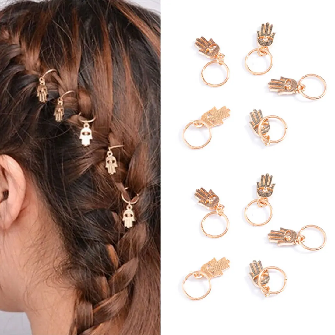 

Sale 1Set Fashion Star Leaves Braided bride hair Rope Kids Girls Silver Gold Hairpin Compiled punk style Hair Accessories