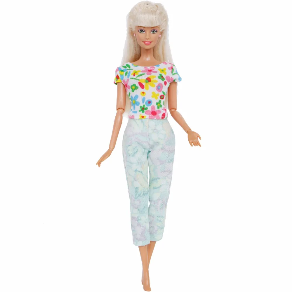 Ручная работа Красочные 5 комплектов Леди наряды летняя повседневная одежда смешанный стиль жилет Блузка Брюки Одежда Аксессуары для Кукла Барби игрушки