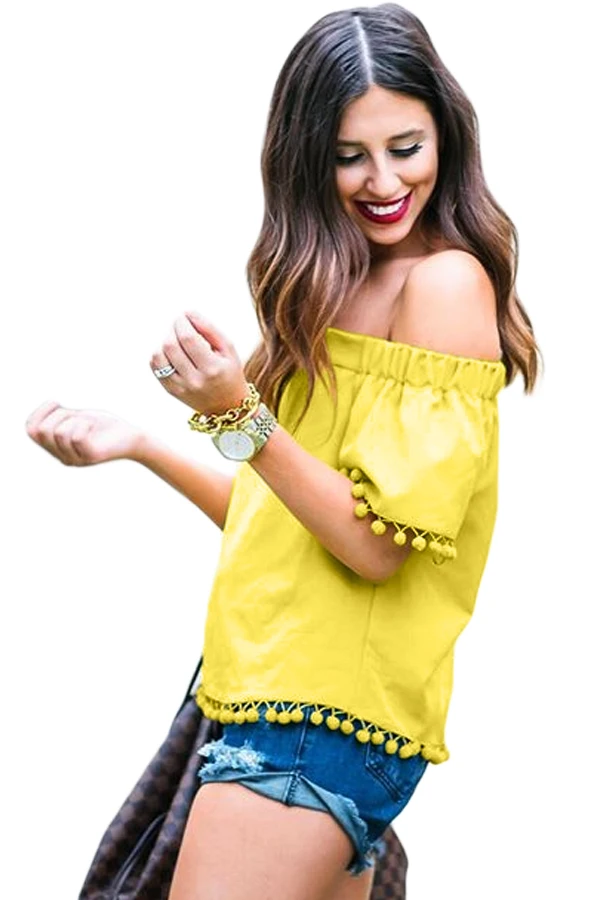 Yellow-Pom-Pom-Blouse-LC251964-7-2