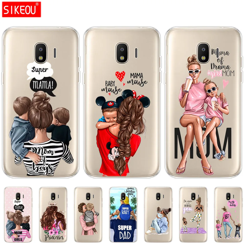 

case for Samsung galaxy J2 core J8 j6 j4 PLUS 2018 cover case for samsung galaxy s10 SE plus Baby Mom Girl dad super