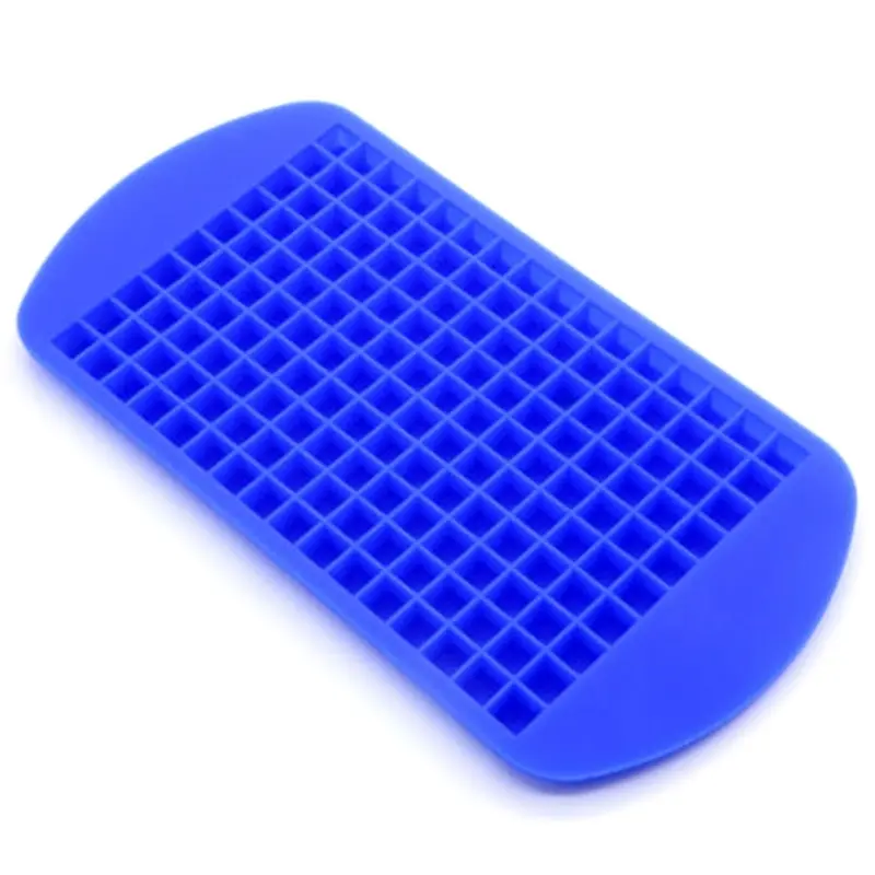 Blue 160 сетки мини квадратный лоток для льда бар форма для пудинга форма для льда силикон для замороженного Куба контейнер кухонные аксессуары - Цвет: Blue