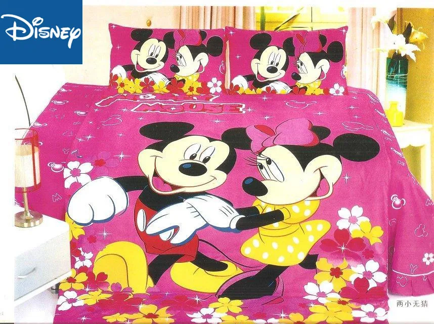 

Disney Mickey and Minnie mouse bedding set for children bed decor single size quilt covers twin bedspread 2-4 pcs free shipping