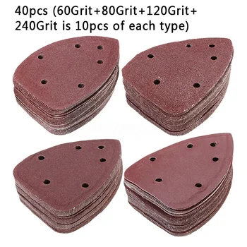 

40PCS Set 140MM - SANDING DISCS Mixed 60 80 120 240 GRIT Delta Mouse SANDER PADS
