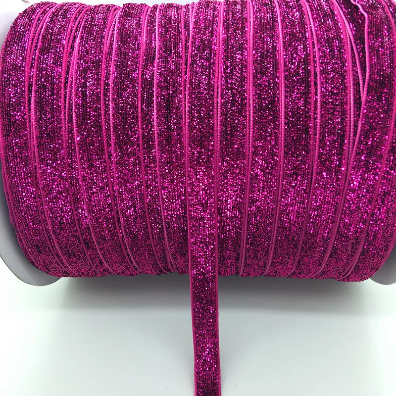 Glitter Velvet Ribbon for Crafts and Accessories, 5 Yards, 3/8 (10mm) - Multiple Color Options Available, Free Shipping