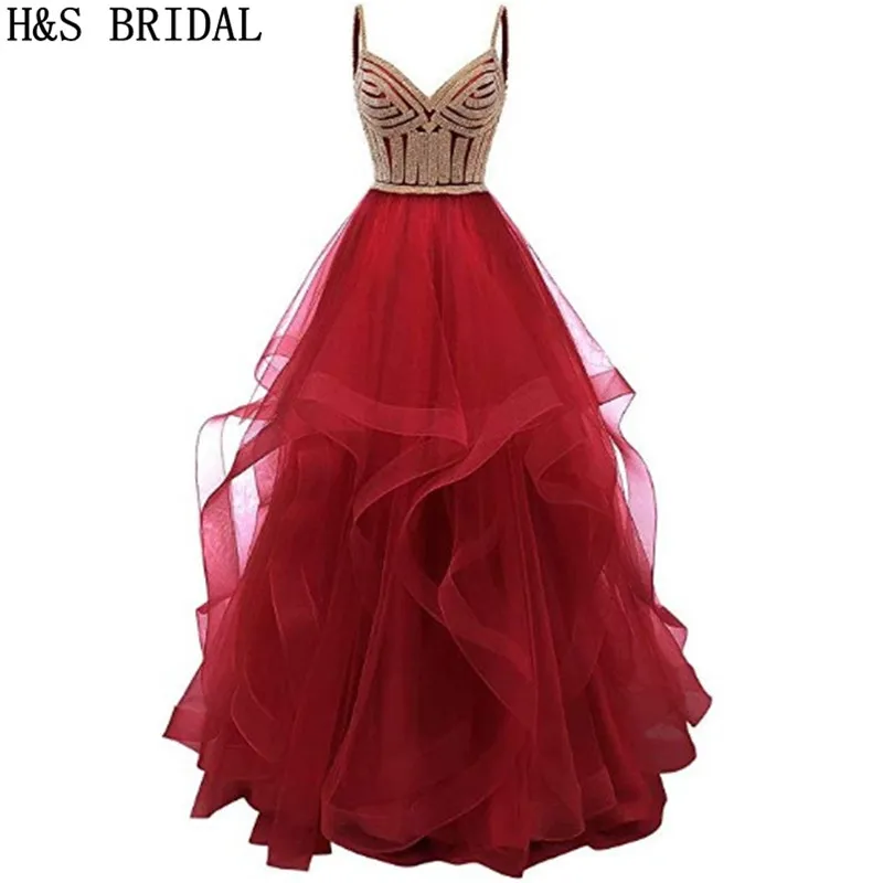 H& S свадебное розовое платье для выпускного вечера es с бретельками-спагетти 9 цветов вечернее платье с бисером и оборками платье на выпускной robe de soiree