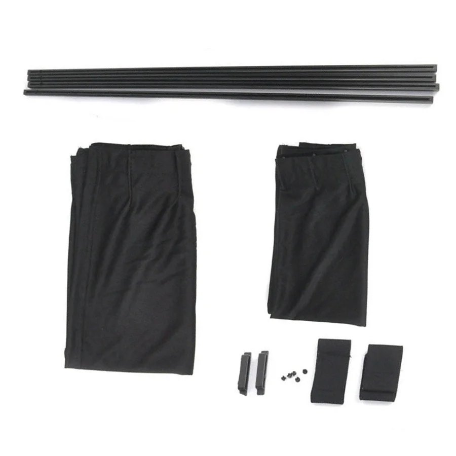 

2 x 50L Adjustable Black Car Side Window Sunshades Auto Rear Windshield Sun Block Interlock Curtain 4 Pcs Aluminum Alloy Rails