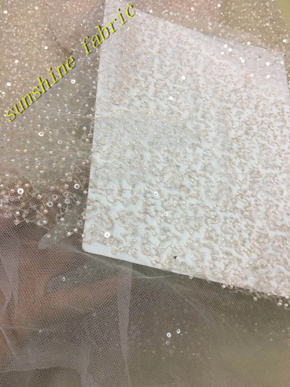 

African Lace Fabric with beads and sequins Pretty French Guipure tulle Lace Fabric High quality