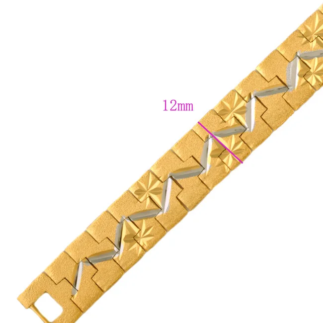 MxGxFam 24 K золотые часы цепь браслеты для мужчин 20 см длина 12 мм Ширина|bracelets for|chain