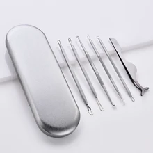 Нержавеющая сталь профессиональная для удаления угрей Tool Kit Черноголовых комедоны, акне Прыщ Пятна Extractor Remover Красота инструмент