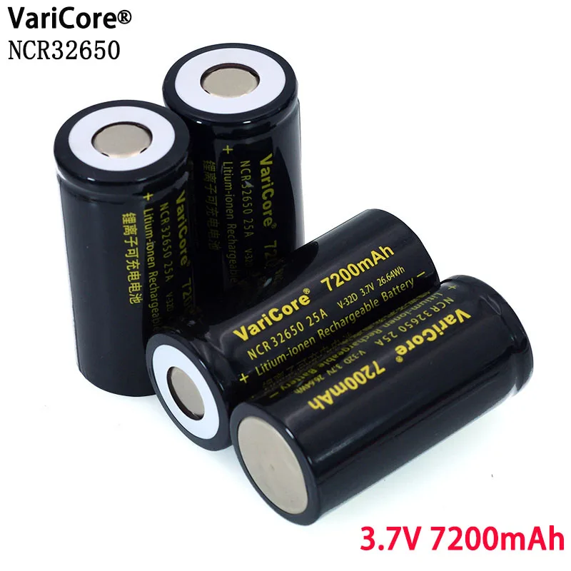 

VariCore 3.7V 32650 7200mAh Li-ion Rechargeable Battery 20A 25A Continuous Discharge Maximum 32A High power battery
