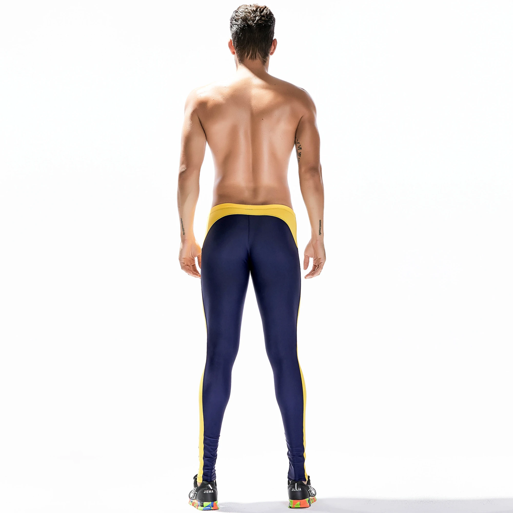 GANYANR Brand Running Tights Men Sports Leggings Basketball Yoga Pants Compression Fitness quick Dry Slim Nylon Sportswear Gym