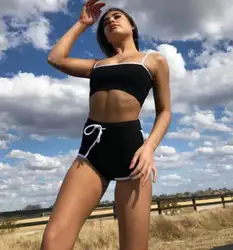 Высокая талия спортивный комплект бикини 2019 пуш-ап купальник женский сексуальный черный белый купальный костюм Пляжная одежда
