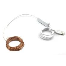 33ft 10 м USB открытый Водонепроницаемый LED Медный провод строки Рождество фестиваль Свадебная вечеринка гирлянды украшения гирляндой