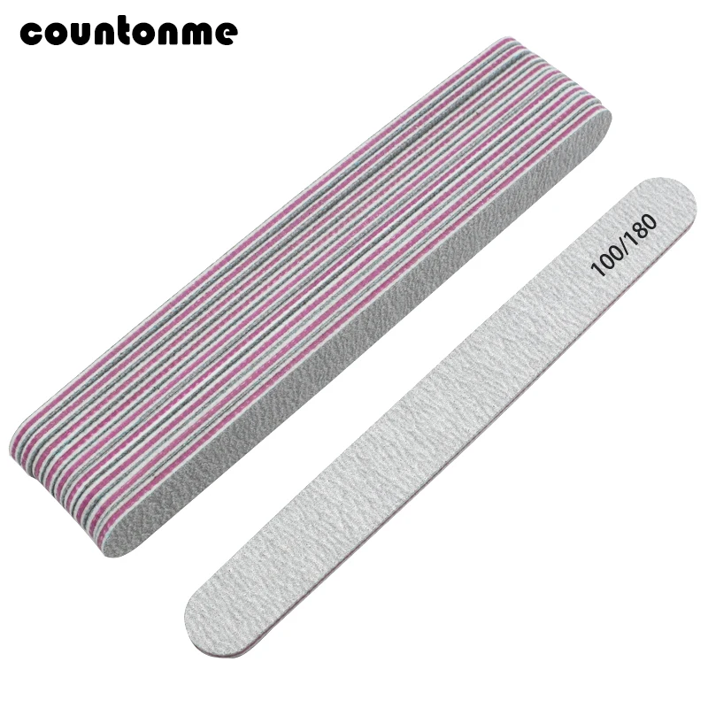 

5Pcs Professional Nail File 100/180 Cuticle Remover Buffer Nail Art Sets Straight Sanding Files For Manicure Nail Art Tools lime