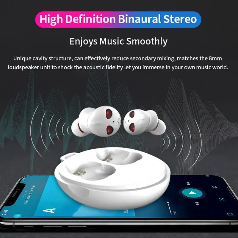 

Yiwa Alien-Shaped Wireless Earpods Bluetooth Headphones 5.0 Earbuds Noise Canceling In Ear Headphone HiFi Stereo Earphones