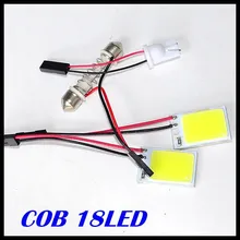 Белый светильник Светодиодная панель для автомобиля светильник 3 Вт COB Чип светодиодный 18 светодиодный светильник для чтения внутренний светильник T10 фестон светодиодный купольный адаптер 12В