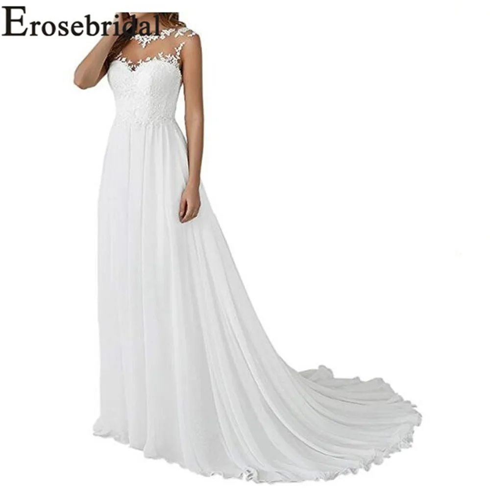 

Erosebridal New Arrival Cheap Wedding Dresses 2019 Vintage Wedding Gowns Lace Women Bride Dress Open Back Vestidos De Novia