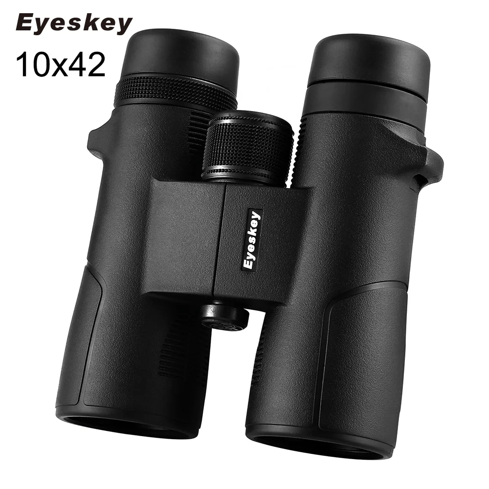 Eyeskey HD черный BAK4 FMC оптика 8x42/10x42 зум водонепроницаемый азот мощный бинокль телескоп для взрослых для охоты, походов - Цвет: 10X42