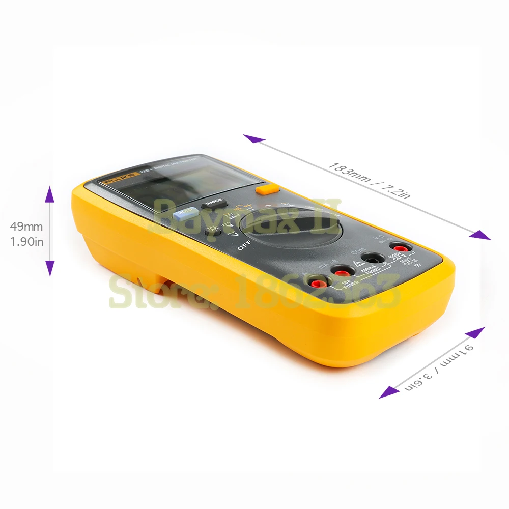 Fluke 12E + Авто Диапазон Цифровой мультиметр AC/DC Напряжение Ток Тестер с ОМ, емкость, измерение сопротивления и сумка для переноски