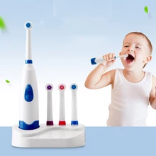 Совершенно новая электрическая вращающаяся зубная щетка для малышей с 4 головками, зубная щетка для гигиены полости рта для ухода за ребенком