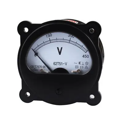

Class 2.5 AC 0-450V Range Analog Voltage Voltmeter Panel Meter 62T51