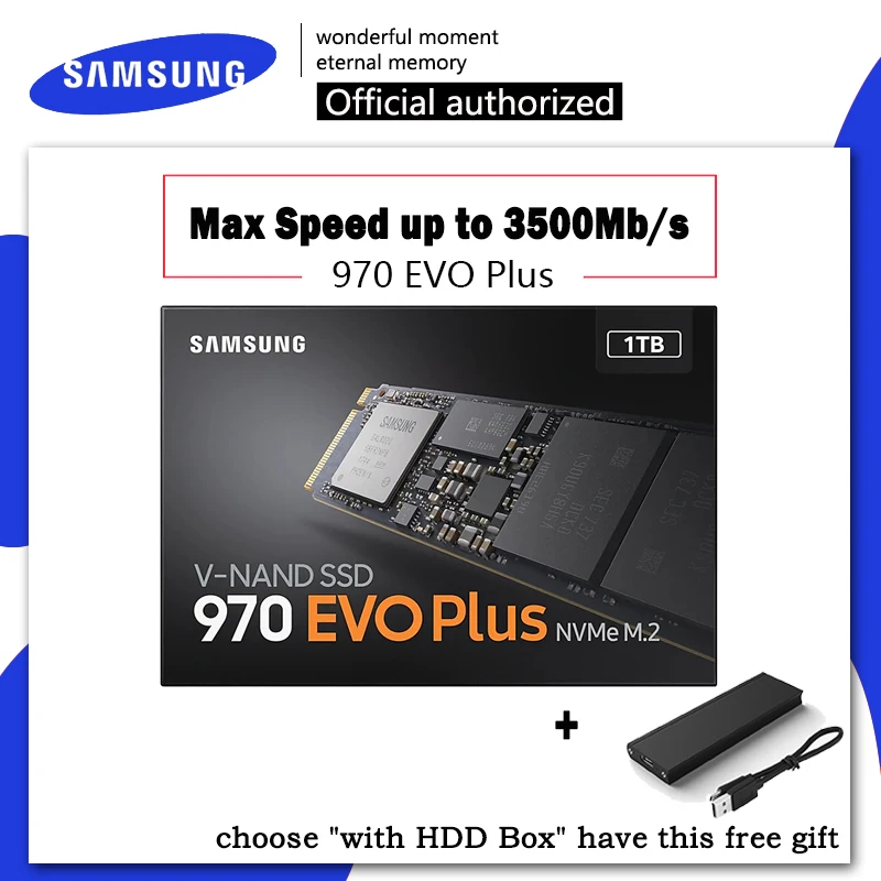Samsung SSD 250 GB 500 GB 1 ТБ 970 EVO плюс NVMe M.2 2280 внутренних SSD твердотельный жесткий диск HDD PCIe 3,0x4, NVMe для компьютера PC