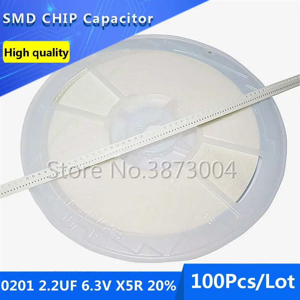 100pcs 0201 2.2UF 6.3V X5R 20% Thick Film Chip Multilayer Ceramic Capacitor | Обустройство дома