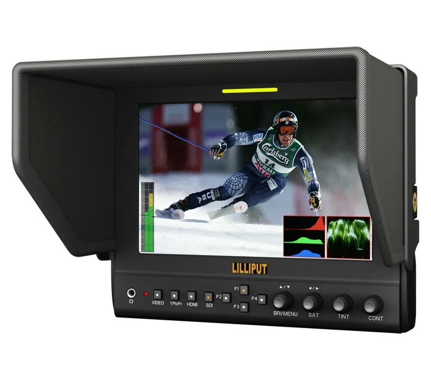 US $369.00 Lilliput 663P27 Inch 169 LED Field Monitor With HDMI YPbPr Via BNC Collapsible Sun Hood Optimised For DSLR Cameras