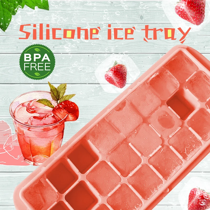 

Silicone Ice Tray 24 Grids Ice Cube Maker Drink Tray Cube Chocolate Fruit Mold Storage Container Food Grade Bar Kitchen