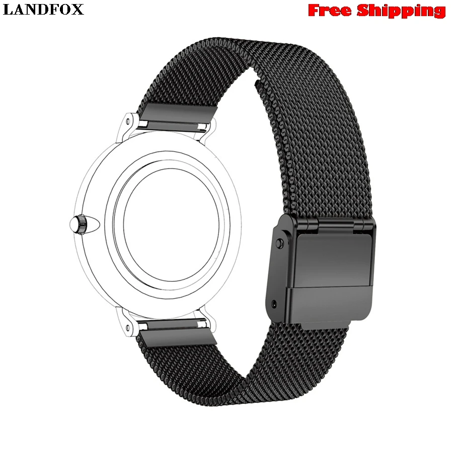 LANDFOX магнитный браслет из нержавеющей стали для Daniel Wellington Classic Petite 32 мм Smartwatches