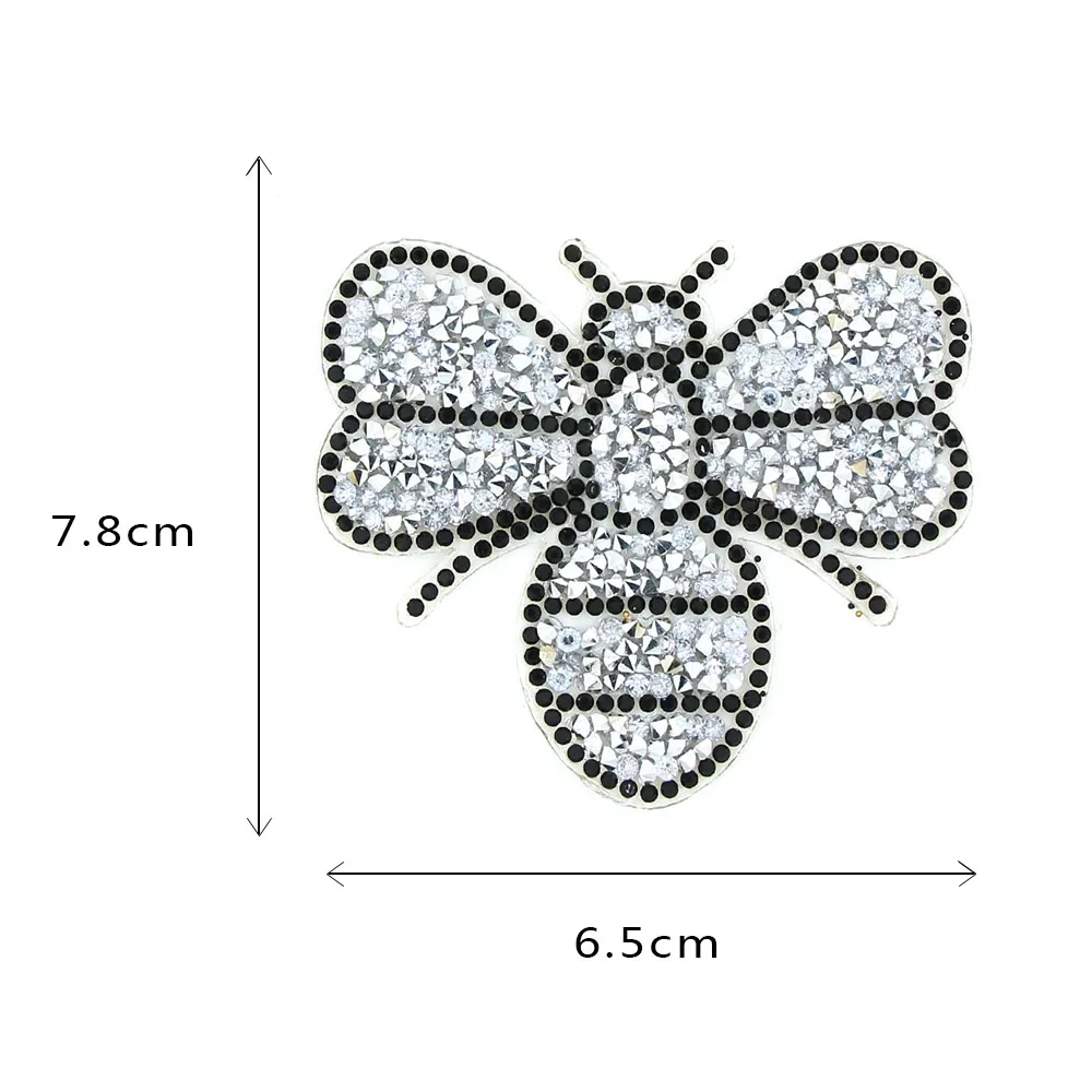 Лидер продаж, 1 шт., 7,8x6,5 см, стразы в виде пчелы, нашивки для шитья, нашивки с вышивкой, Милая Аппликация для шляпы, футболки, одежда, наклейки, 5 цветов