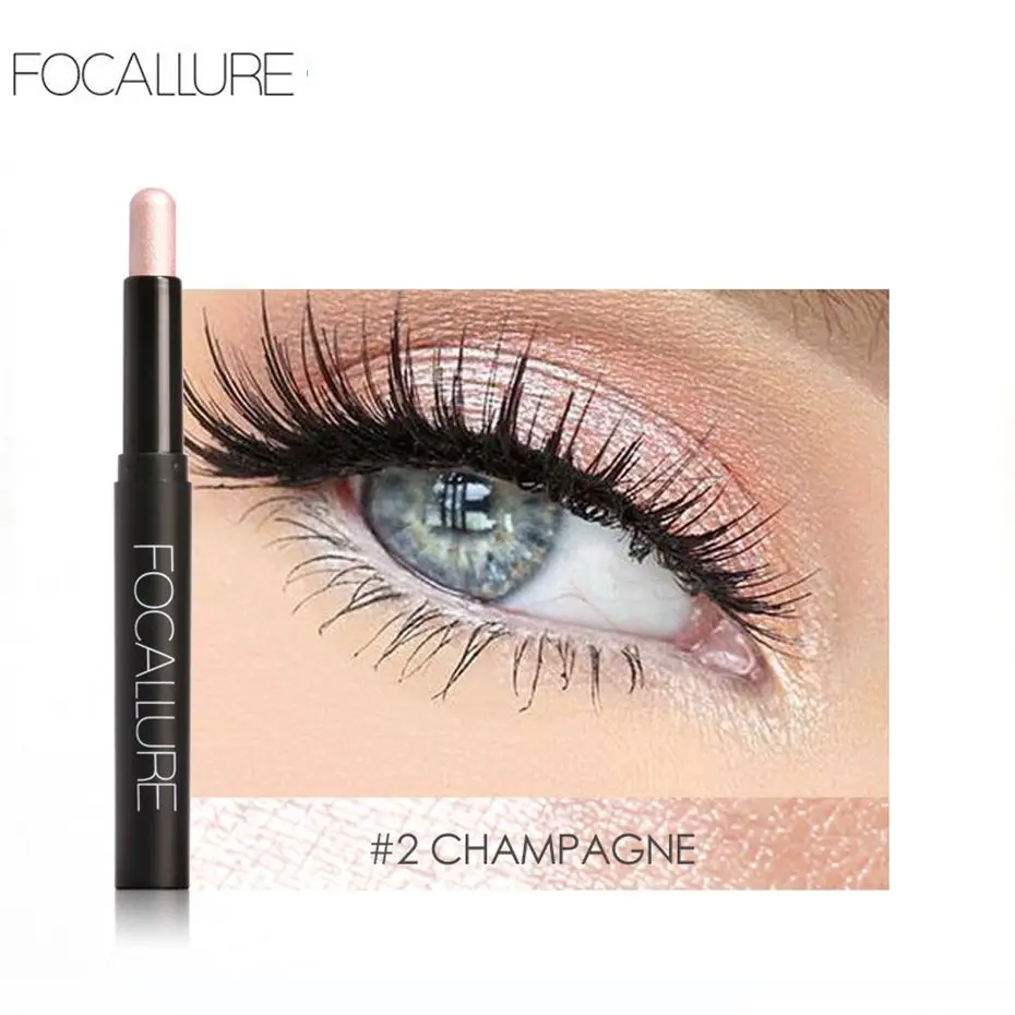 Focallure Блестящий подводка для глаз 12 цветов водонепроницаемые пигментные тени для век натуральный длинный стойкий хайлайтер тени для век макияж карандаш