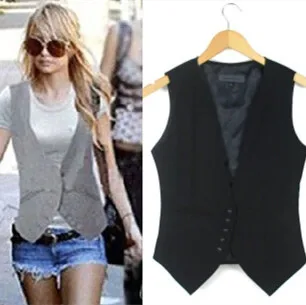 

2015 career ladies vest V-Neck jackets for women vest coat plus size 4xl