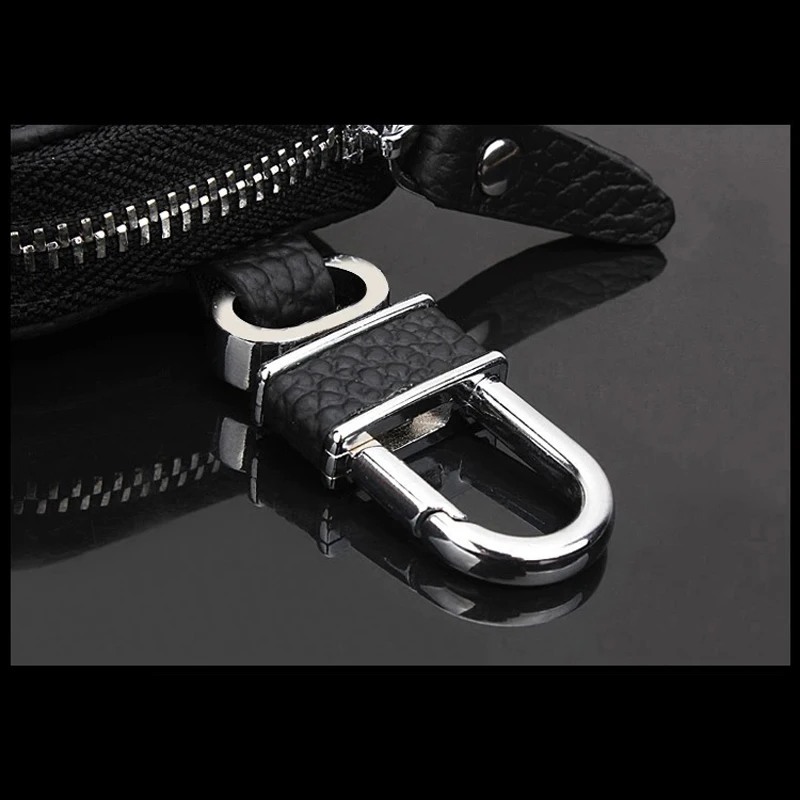 JX-LCLYL Universal Car PU Leather Smart Remote Key Chain Holder Fob Bag Case Cover
