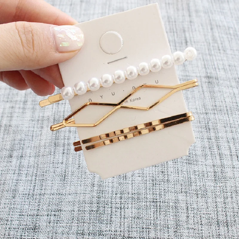 

3Pcs/Set Pearl Metal Hair Clip Hairband Comb Bobby Pin Barrette Hairpin Headdress Accessories Beauty Styling Tools New Arrival