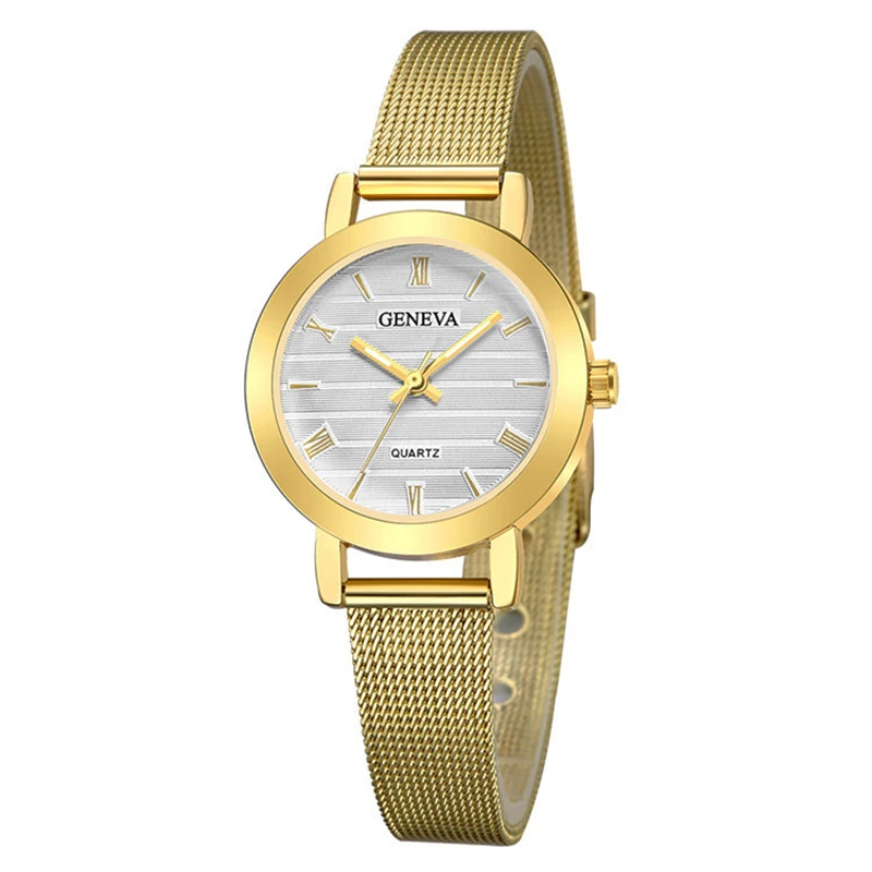 

Fashion Gold Stainless Steel Small Watches Women Top Brand Geneva Luxury Dress Clock Ladies Casual Wrist Watch Relogio Feminino