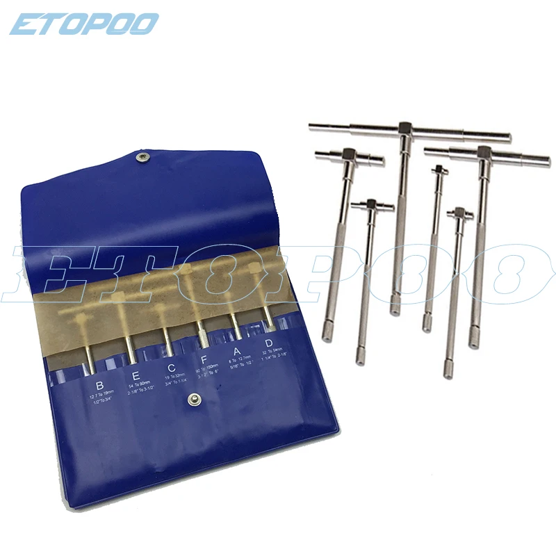 6Pcs Telescoping Gauge 8 150mm (5/16 " 6") Adjustable Inner Diameter Gauge carbon steel