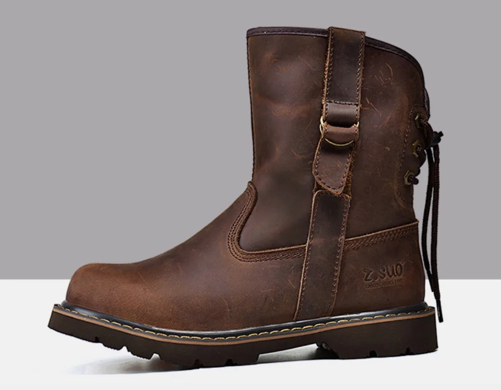 Fashion Cowboy British Style Boots- Genuine Cow Leather a3