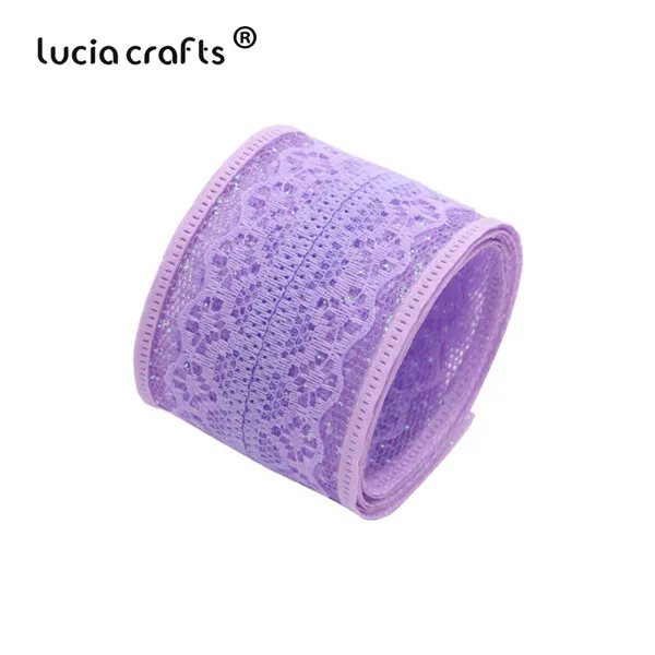 Lucia crafts 5y/6y 40 мм кружевная отделка ленты для свадебной вечеринки декор для самостоятельного пошива одежды аксессуары ручной работы R0702 - Цвет: C6 Purple 5y