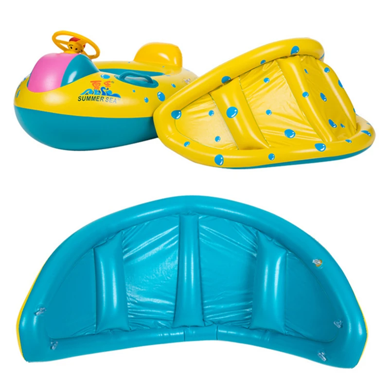 Baby Safe Inflatable Swimming Ring Pool Infant Swimming Pool Float Adjustable Sunshade Seat Baby Bathing Circle Inflatable Wheel