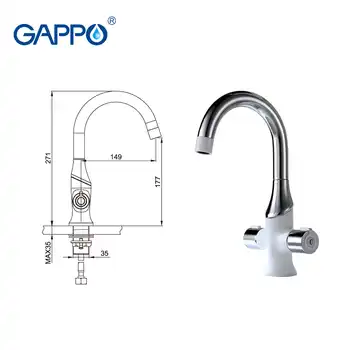 GAPPO High quality Kitchen sink Faucet Deck-Mounted Double Handle kitchen tap Chrome Finished Mirror Spray Planting GA4049