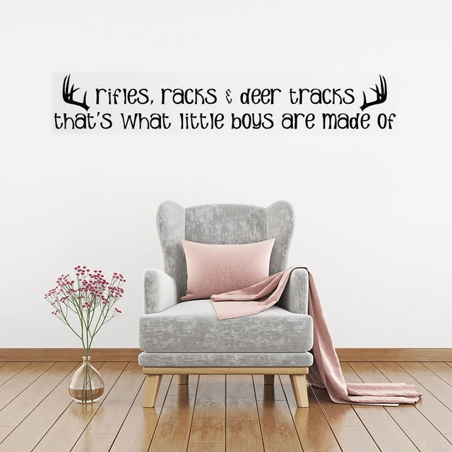 rifles racks deer tracks wall decals little boys rooms home decor