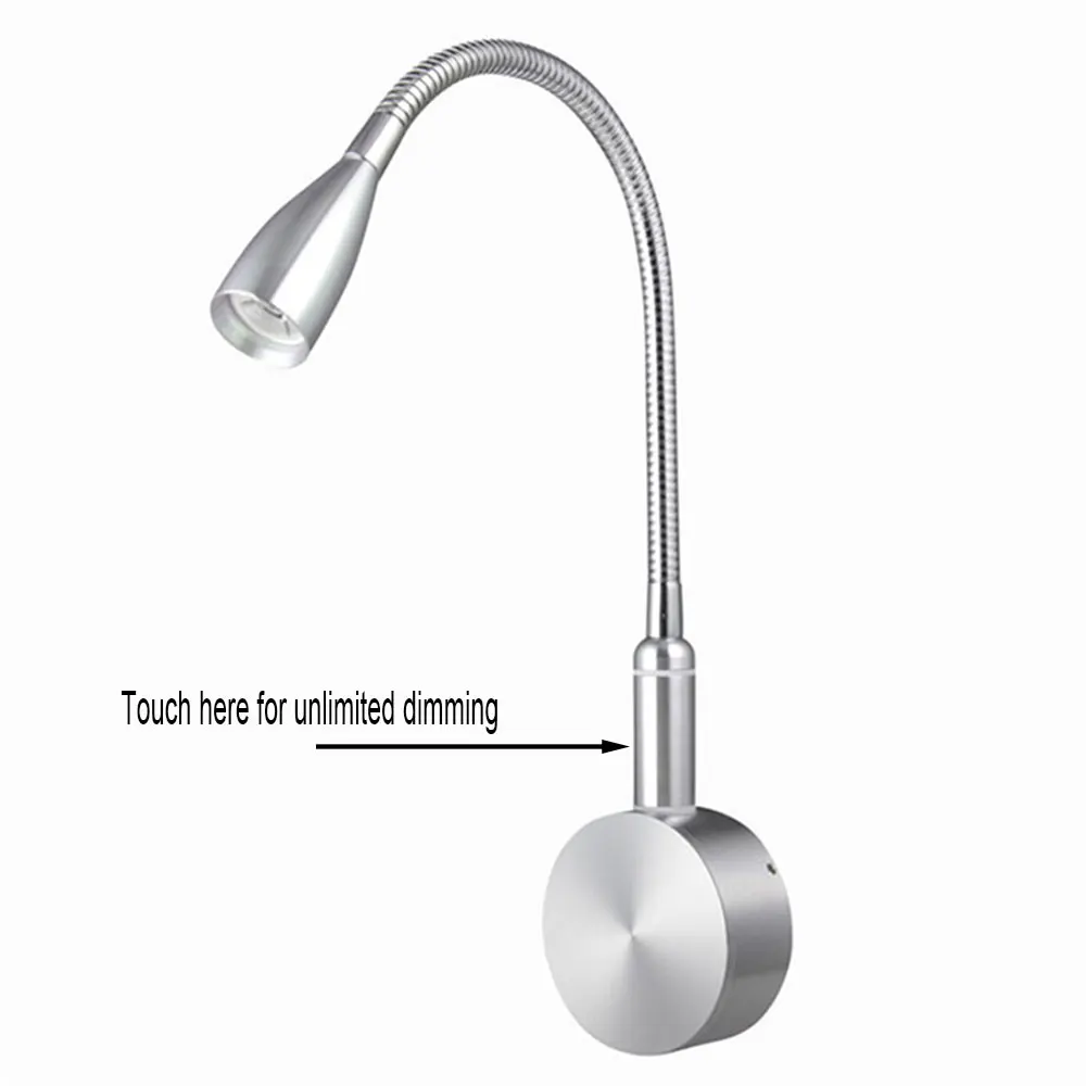 2017 New 3W LED unlimited dimming wall light bedside bedroom reading dimmable sonces modern led ...