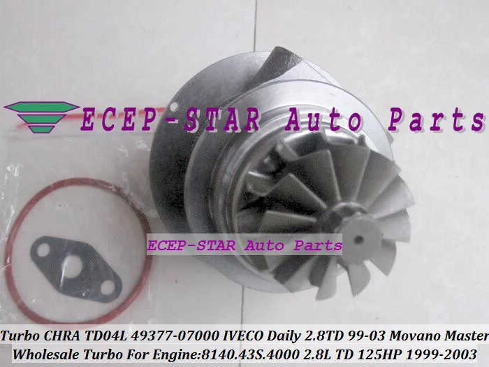 Turbo Cartridge CHRA TD04L 49377-07000 500372214  Turbocharger For Movano Master IVECO Commercial Daily 2.8TD 1999-03 8140.43S.4000 2.8L 125HP (6)