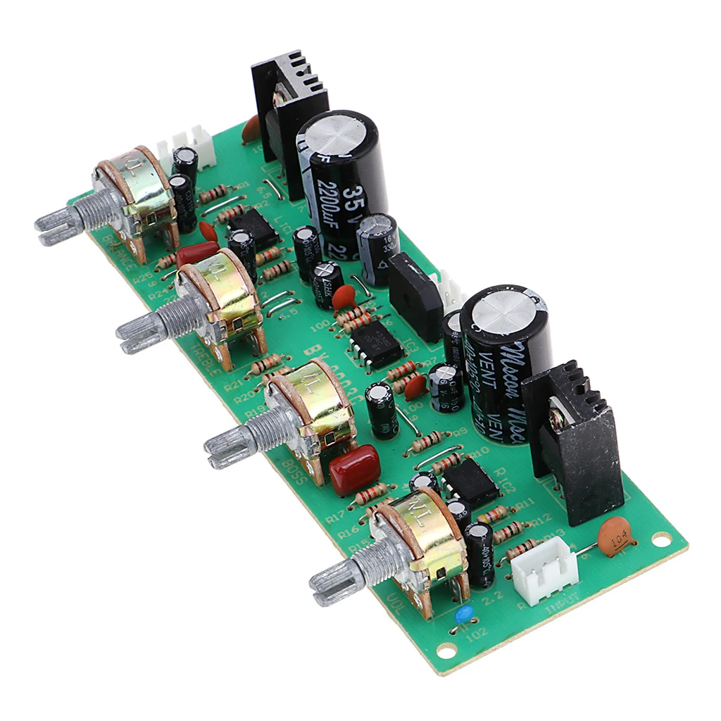 NE4558 OP-AMP HIFI Amplifier Volume Tone EQ Control Board Preamplifier DIY Dual Treble Midrange Bass