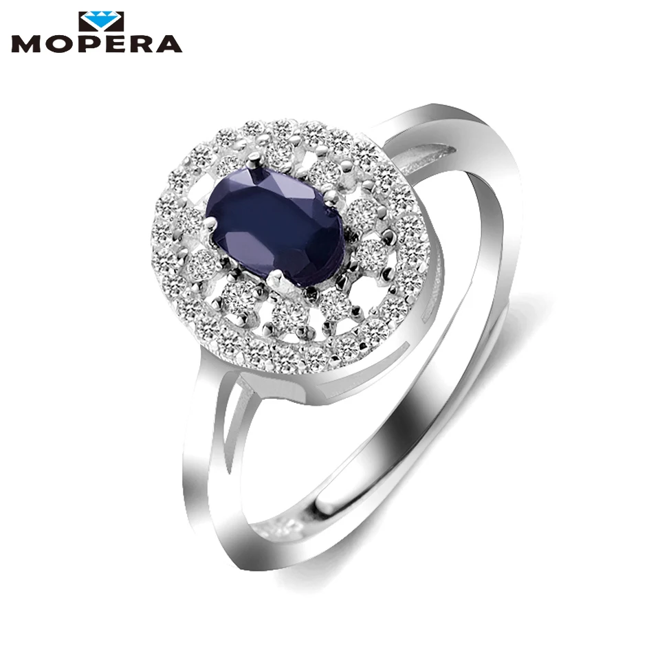 

Mopera Princess Diana 0.8ct Real Natural Sapphire Ring 925 Sterling Silver Wedding Engagement Rings For Women Brand Fine Jewelry