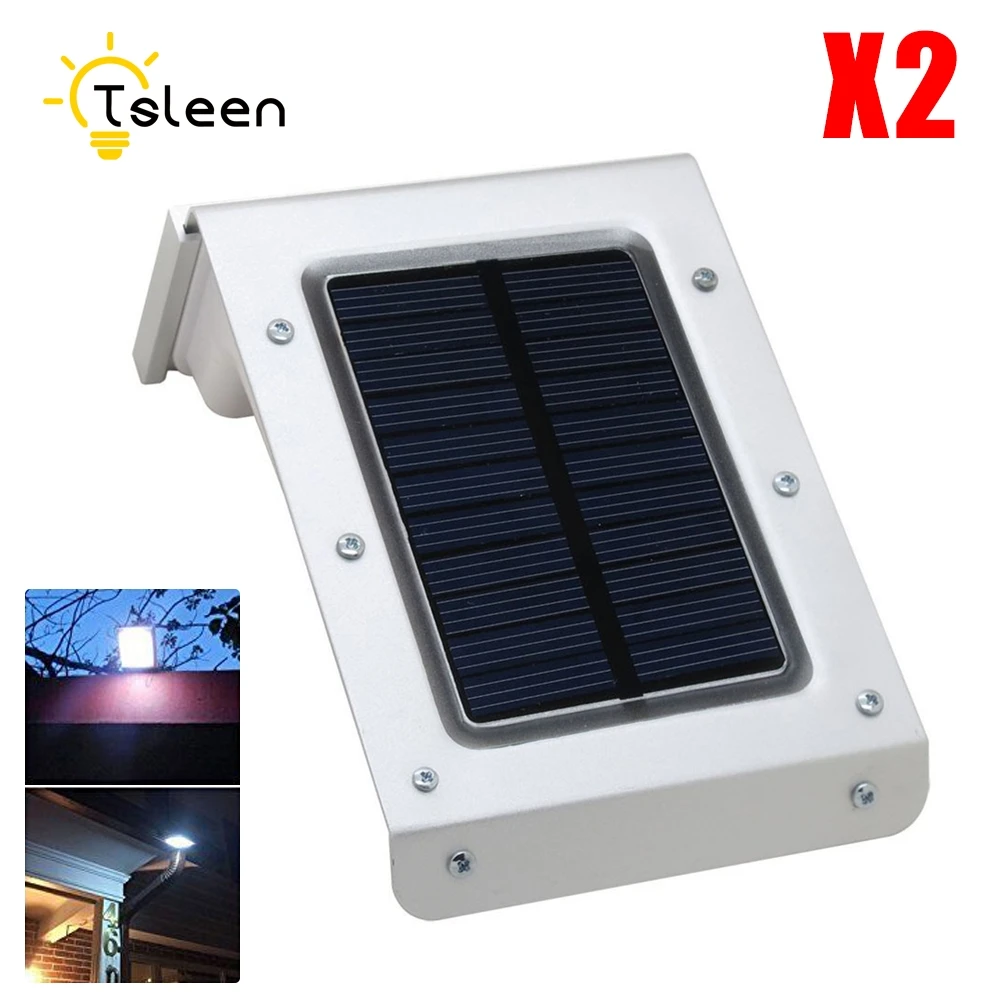 

TSLEEN 2Sets/Lot Wireless Solar Light Voice Activate Wall Yard Garden Lamp IP65 Motion Sensor Outdoor Lighting 20Leds